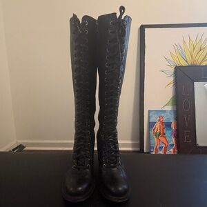Frye Black Lace Up Boots for Women